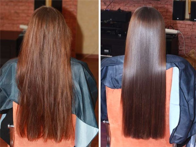 Наращивание волос - Выпрямление волос