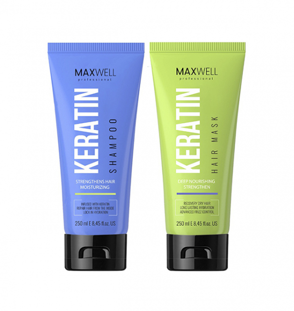  Комплект для домашнего ухода MAXWELL Keratin Shampoo 250 ml + Keratin Mask 250 ml