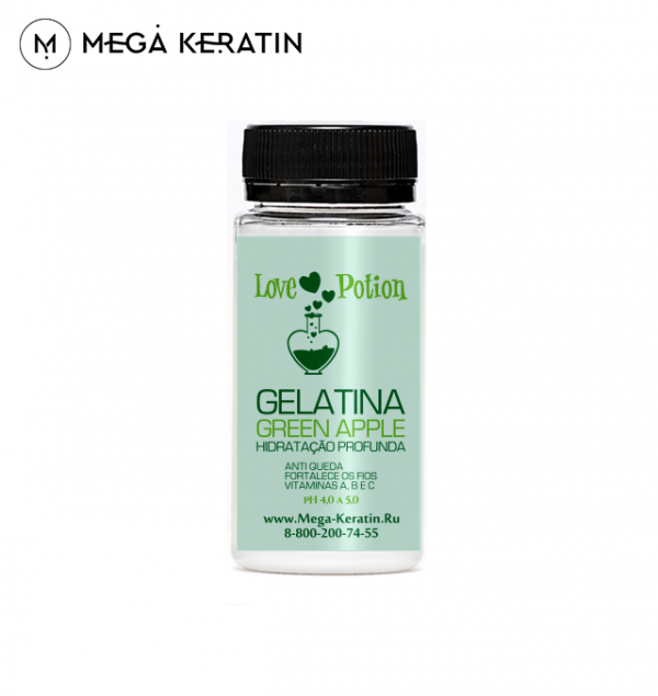 Пробник коллагенового восполнителя LOVE POTION Gelatina Green Apple 100 ml